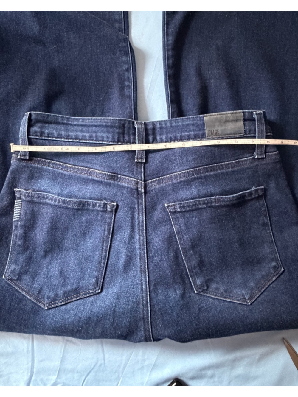 PAIGE Anessa Wide Leg Barrel Jeans Size 30 High Rise Cropped Blue Stretch Denim - Picture 8 of 9
